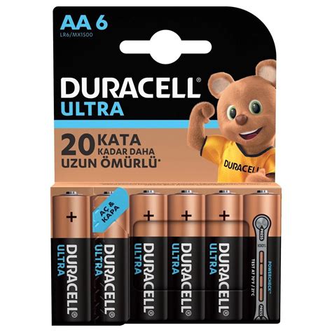 Duracell Ultra Alkalin AA Kalem Pil 6 lı Normal Kalem Pil Bebekya