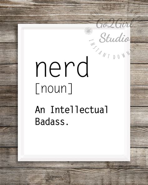 Nerd Definition Print Definition Poster Nerd T Funny Etsy