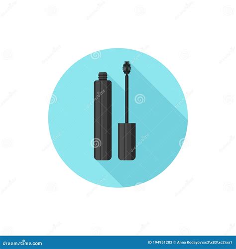 Flat design Mascara stock vector. Illustration of attractive - 194951283