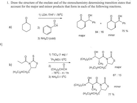 Solved 1. Draw the structure of the enolate and of the | Chegg.com