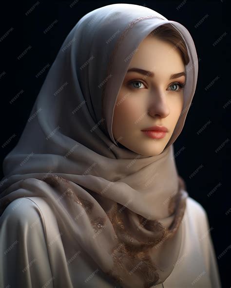 Premium Photo Hijabi Girl Wallpapers In The Style Of Dark White Nine