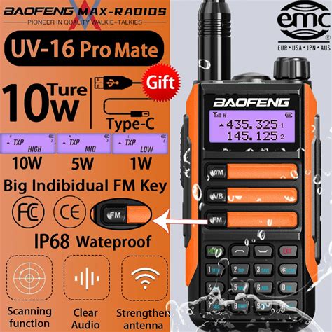 Baofeng Uv Pro Mate W Powerful Type C Charger Walkie Talkie Dual