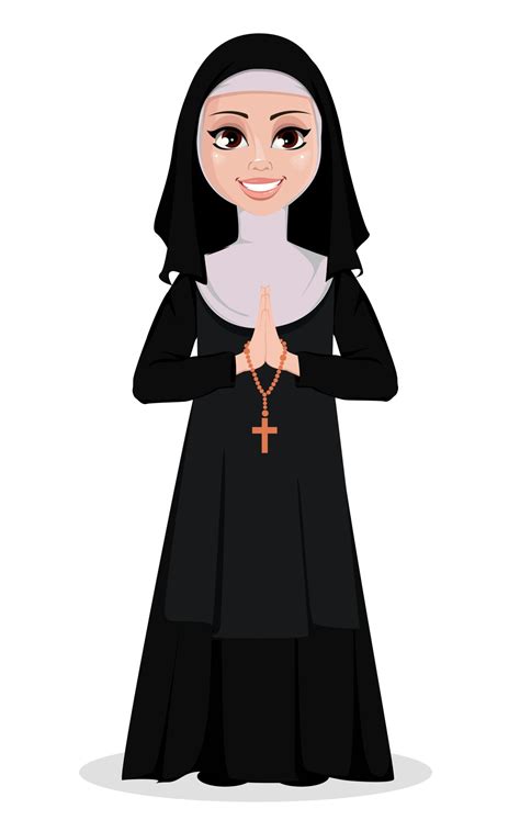 Nun Cartoon Character Vector Art At Vecteezy