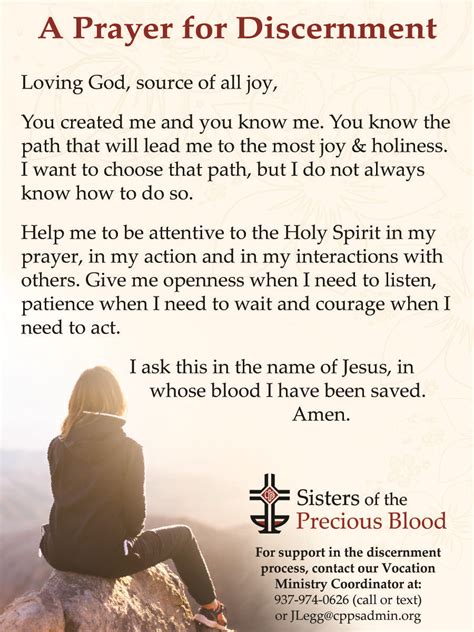 Discernment Prayer Prayer For Discernment Vocation Discernment