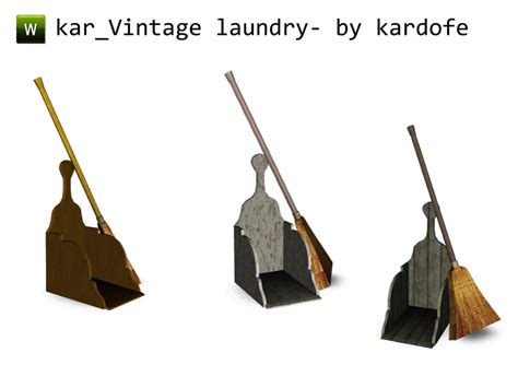 The Sims Resource Kar Vintage Laundry Broom And Dustpan