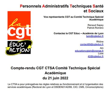 Compte Rendu Ctsa Rectorat Dsden Du Juin