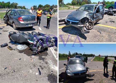 Impresionante Choque En La Ruta 2 Entre Un Auto Y Una Moto Dejó Como