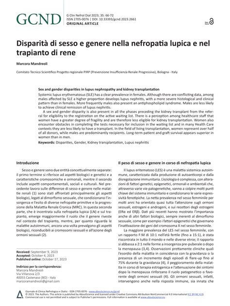 PDF Sex And Gender Disparities In Lupus Nephropathy And Kidney