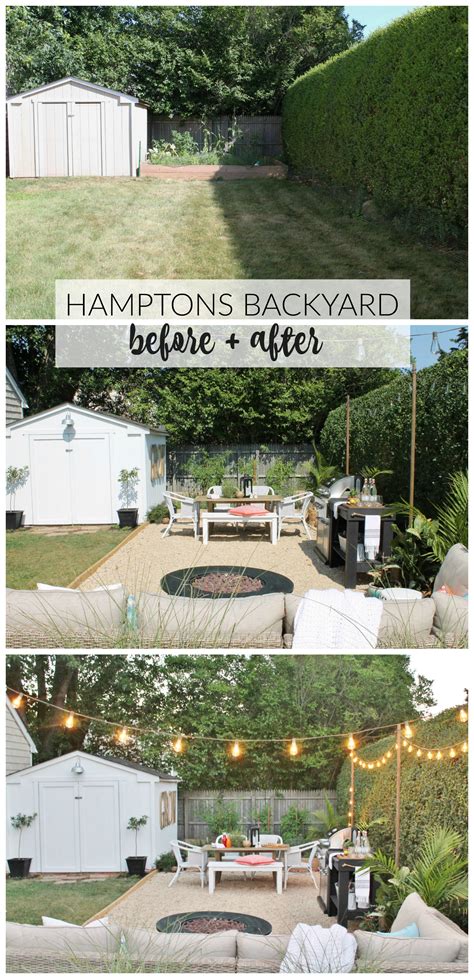 Hamptons Inspired Backyard Before + After - City Farmhouse by Jennifer ...