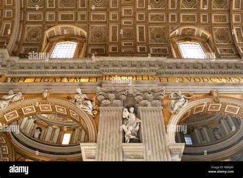 interior of the St. Peter's Basilica, San Pietro in Vaticano, Papal ...