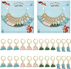 Amazon NBEADS 24 Pcs Frog Dinosaur Stitch Markers Enamel Alloy