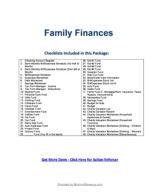 Fillable Online Checklists Included In This Package Mommy Revenue Fax