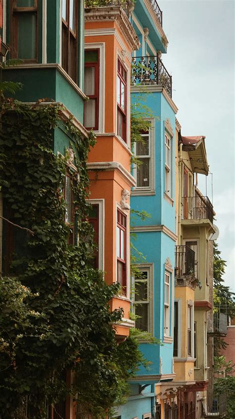 Apartments with Colorful BalconiesFree Stock Photo