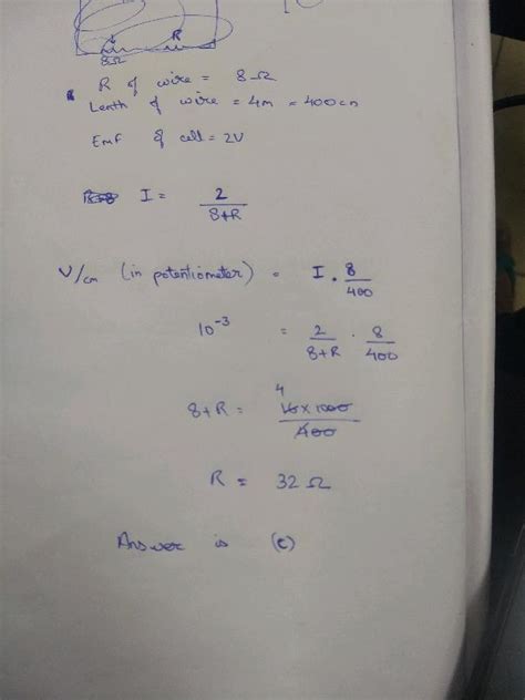 Ac A Potention Cancelled Entiometer Wire Has Length M And