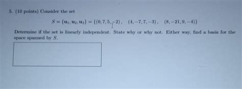 Solved 5 10 Points Consider The Set S 1 3