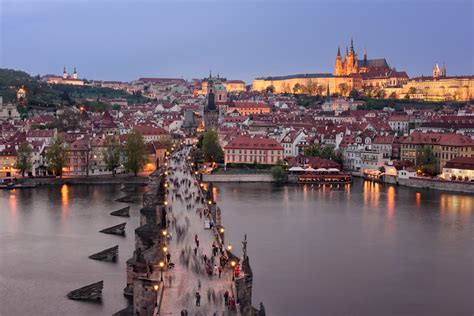 Aerial View Of Charles Bridge Prague Czech Republic Anshar Images