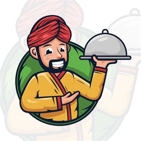 Premium Vector Arabian Chef Mascot Logo Illustration