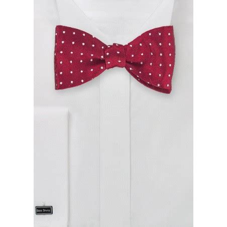 Self Tie Polka Dot Bow Tie In Cherry Red Bows N Ties