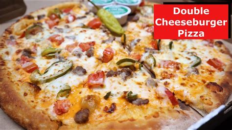 Double Cheeseburger Pizza Papa Johns Youtube