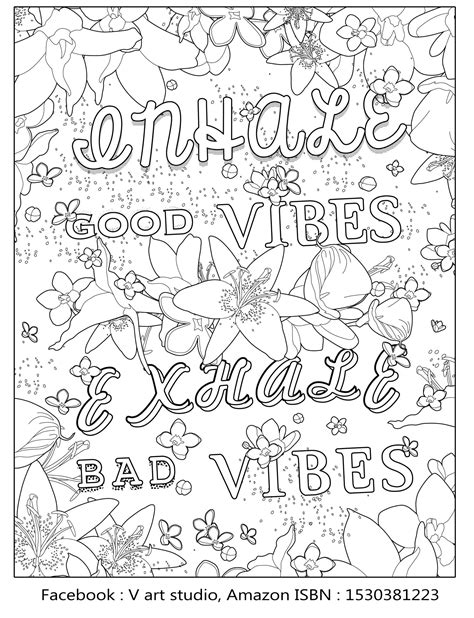 Good Vibes Coloring Book Pages Print Coloring Pages