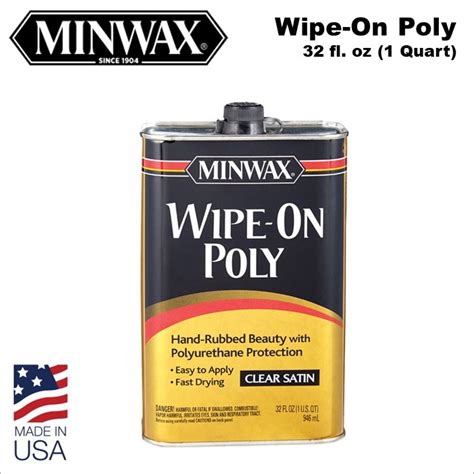 Minwax Wipe On Poly Finish 32 Fl Oz Quart Shopee Philippines