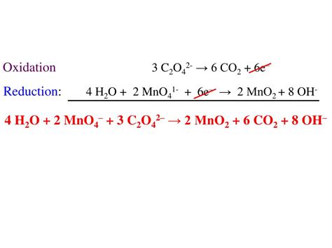 Ppt Half Reactions Show The Oxidation Or Reduction Reaction Separated Powerpoint Presentation