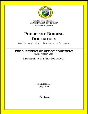 Fillable Online Philippine Bidding Documents The Official Website Of