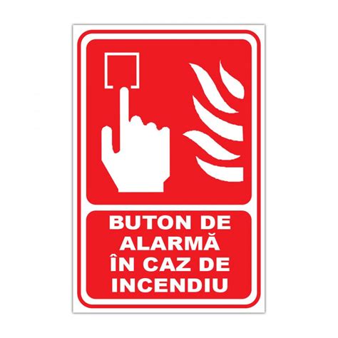 Indicator Paza Si Stingerea Incendiilor Stickermania Buton De Alarma