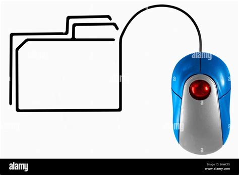 Folder Depicted By Computer Mouse Cable Stock Photo Alamy