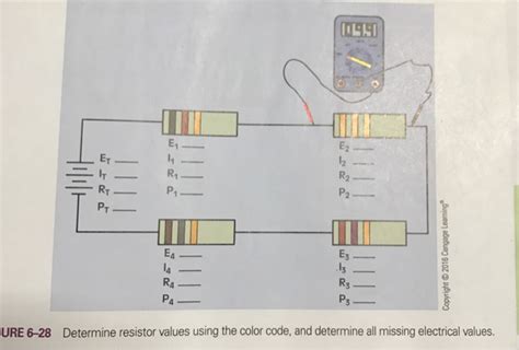 Solved Determine Resistor Values Using The Color Code And