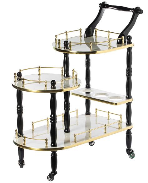 Buy Bold Tones Wood Serving Bar Cart Tea Trolley With 3 Tier Shelves