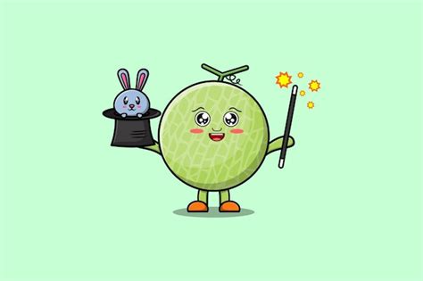 Lindo Personaje De Mago Melon De Dibujos Animados Con Personaje De