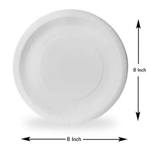 Aastha White 8 Inch Round Disposable Paper Plate For Event And Party