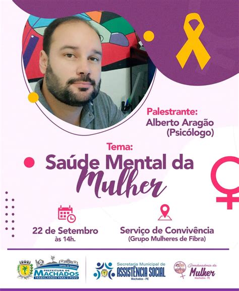 Será Realizada Uma Palestra Sobre A SaÚde Mental Da Mulher Prefeitura