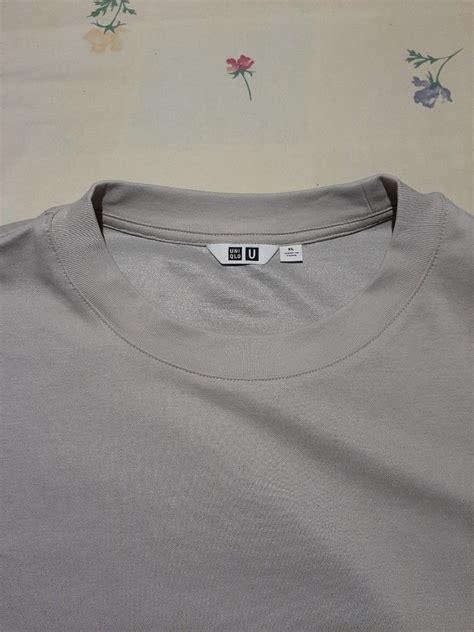 Uniqlo U Airism Oversized Tee Light Gray Mens Fashion Tops And Sets