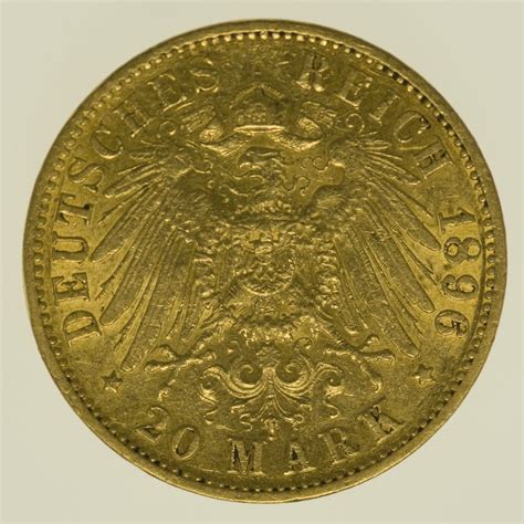 Sachsen Weimar Eisenach Carl Alexander 20 Mark 1896 Pro Aurum Numismatik