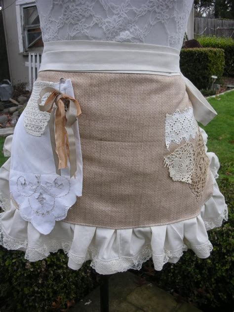 Womens Aprons Bohemian Aprons Rustic Lace Aprons Shabby Etsy Lace