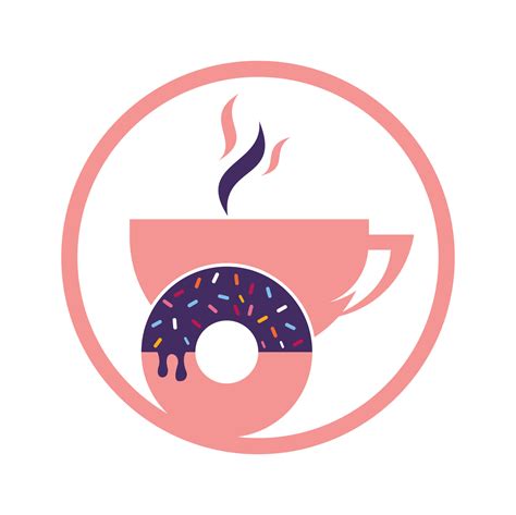 Donut and coffee logo vector. Donuts shop logo design. 17558416 Vector ...