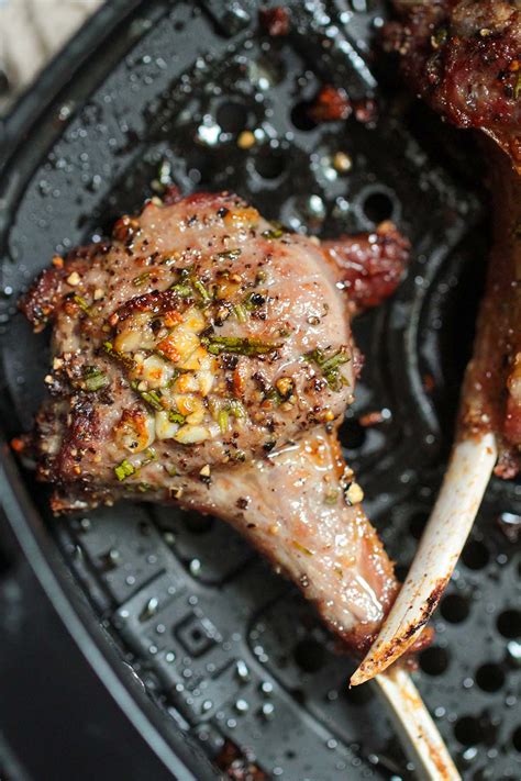 Air Fryer Rosemary Garlic Lamb Chops Super Juicy Cooked By Julie