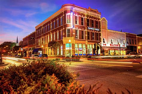 Driving Through Downtown Bentonville Arkansas Town Square Photograph