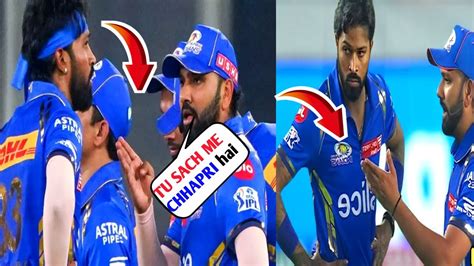 Rohit Sharma Lashes Out At Hardik Panday In Dressing Room After His