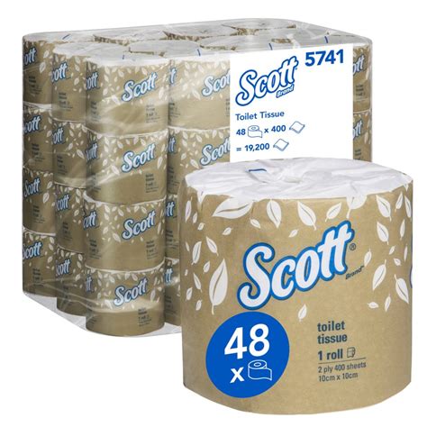 SCOTT Toilet Tissue 5741 2 Ply 48 Rolls Case 400 Sheets Roll