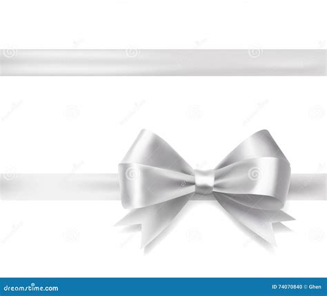 Silver Ribbon Bow Stock Vector Illustration Of Packaging 74070840