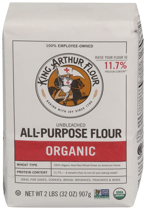 King Arthur Organic All Purpose Artisan Flour Unbleached 2 Lb Pack