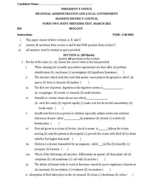 Biology Form Ii | PDF