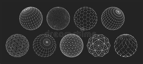 D Sphere Mesh Grid Globe Net Wire Frame Stock Illustration