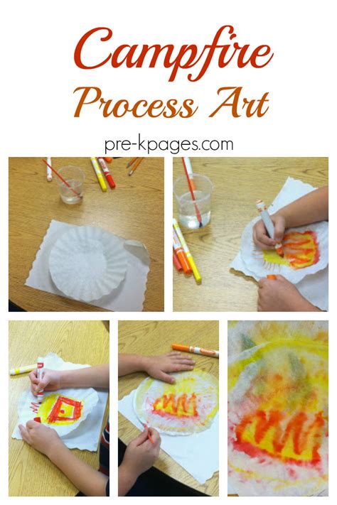 Campfire Process Art for a Camping Theme - Pre-K Pages