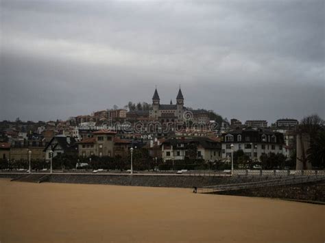 Cityscape Skyline Panorama Of San Sebastian Donostia From Playa De La