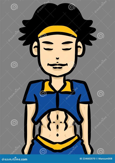 Cute Man Cartoon On Gray Background Stock Illustration Illustration