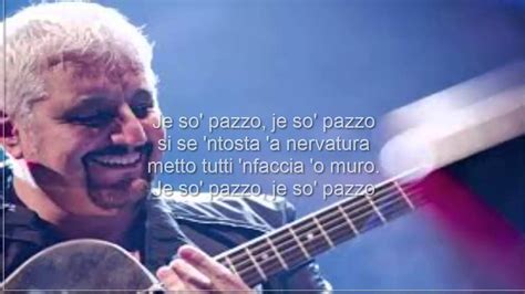 Pino Daniele Je Se Pazzo Con Testo YouTube